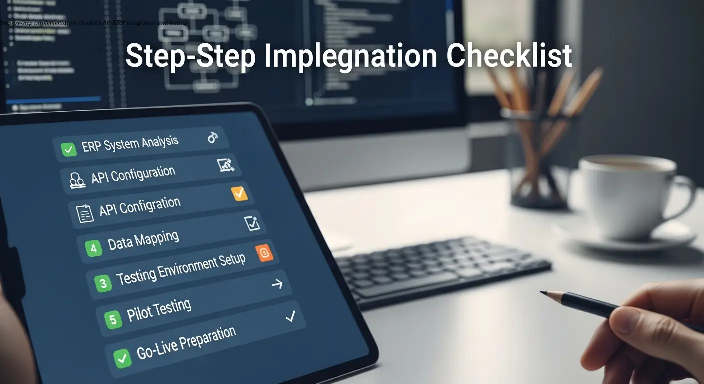 Step-by-step implementation checklist for ERP integration and testing