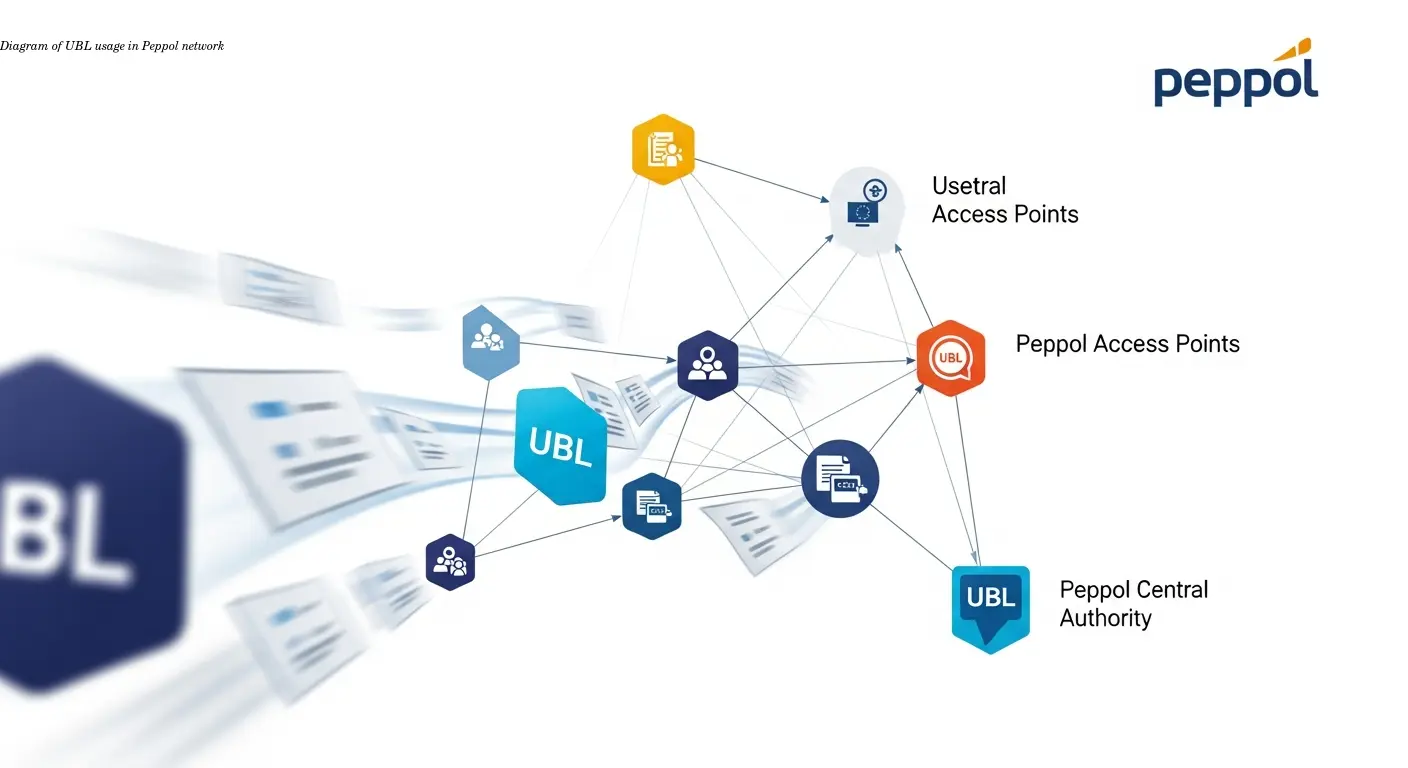 Diagram of UBL usage in Peppol network