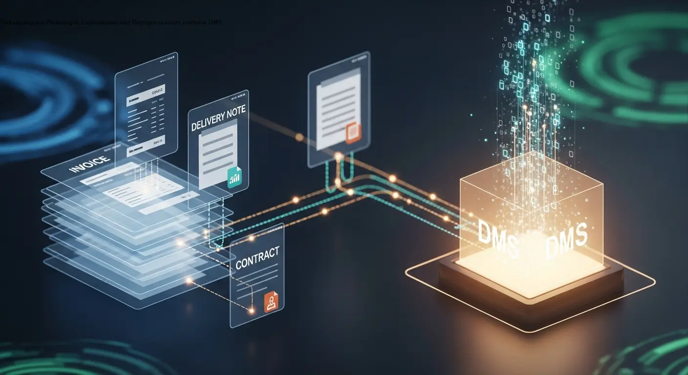 Verknüpfung von Rechnungen, Lieferscheinen und Verträgen in einem zentralen DMS