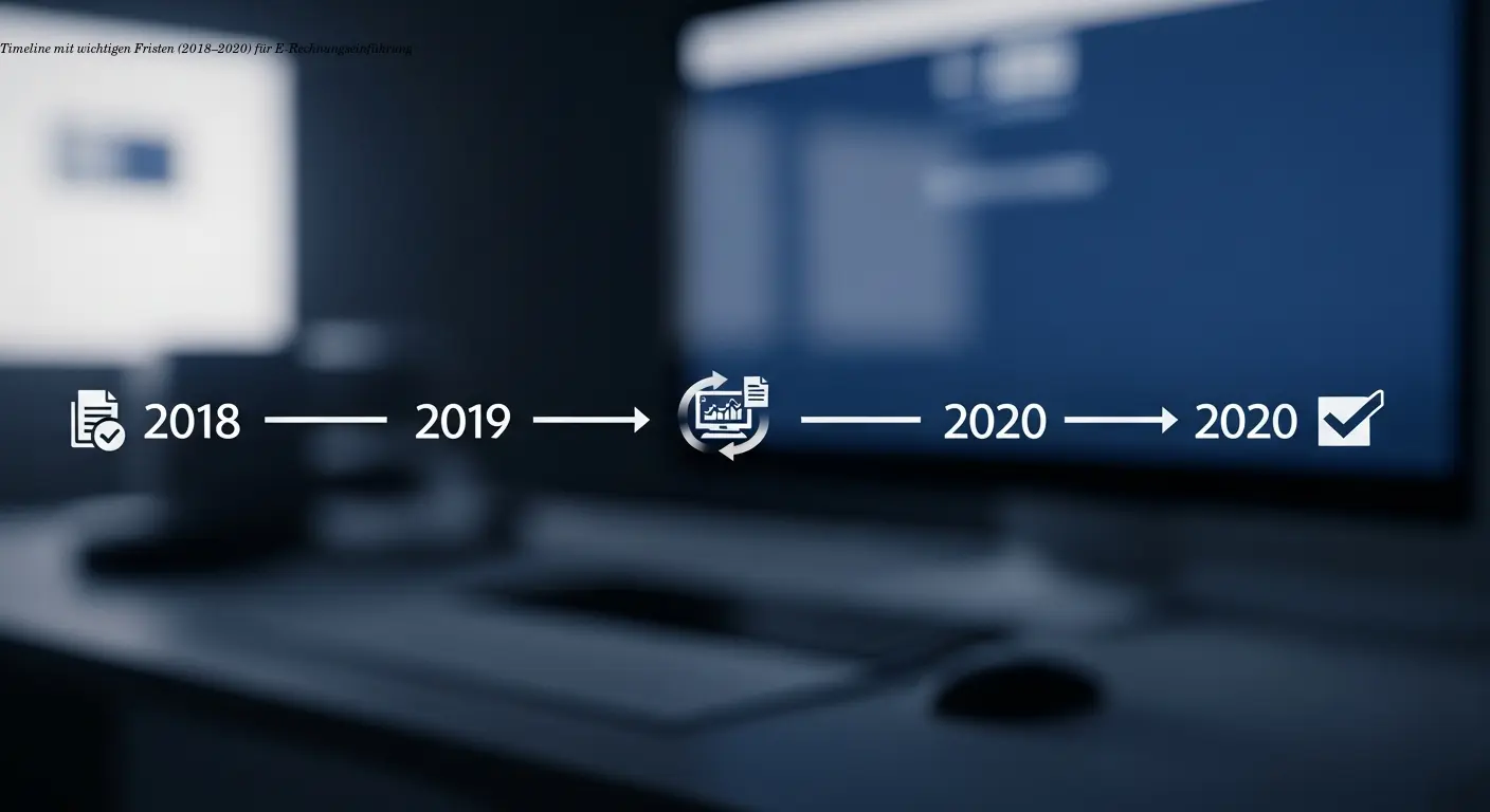 Timeline mit wichtigen Fristen (2018–2020) für E-Rechnungseinführung