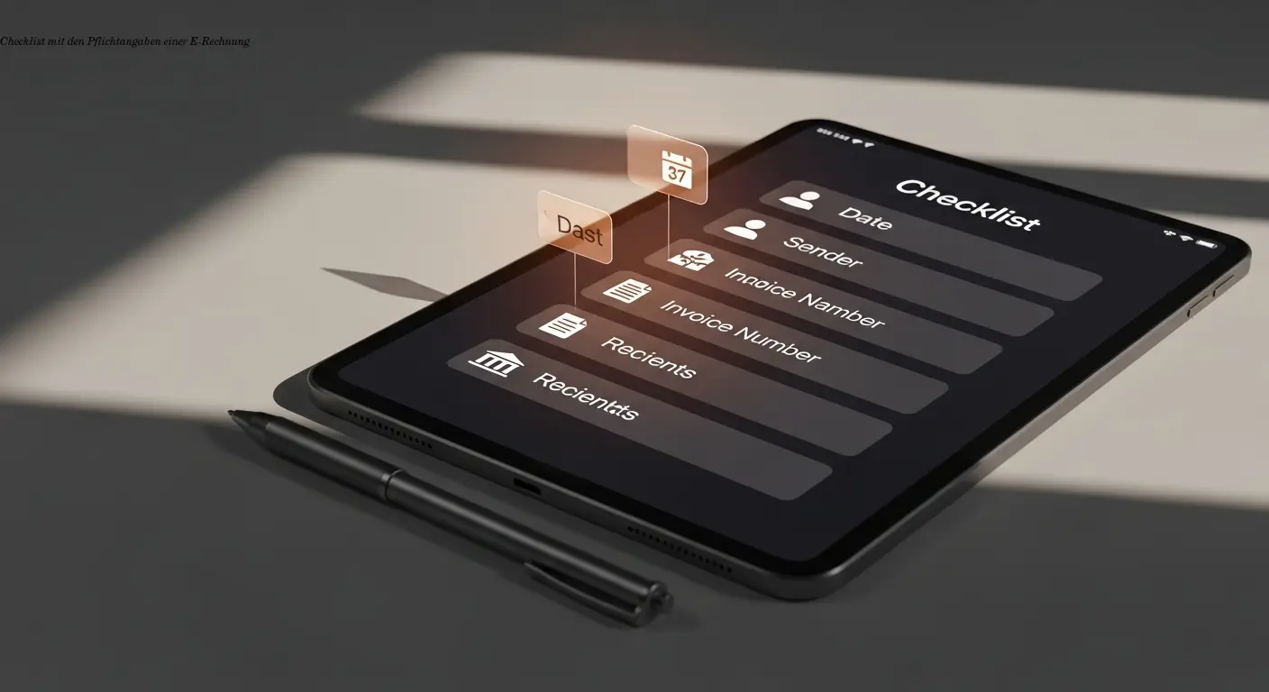 Checklist mit den Pflichtangaben einer E-Rechnung