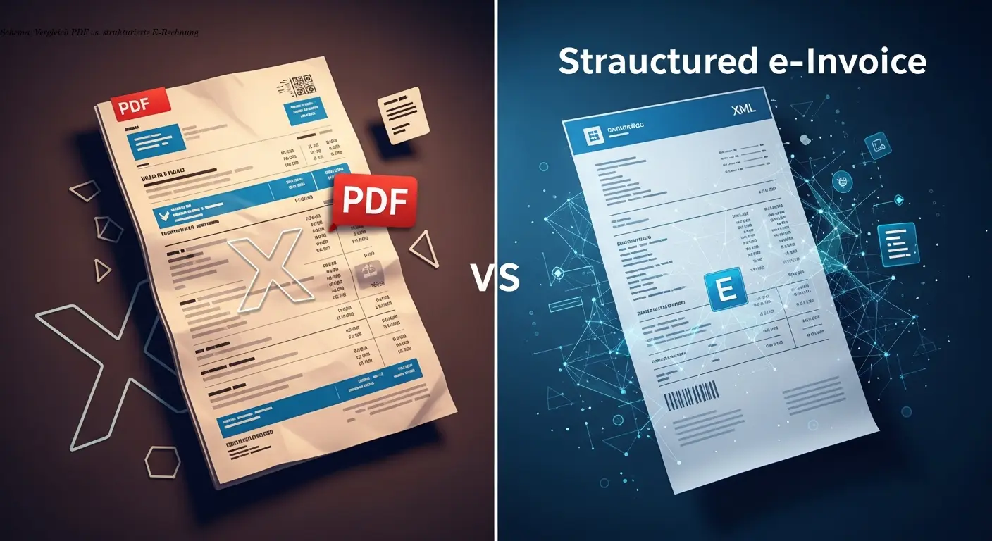 Schema: Vergleich PDF vs. strukturierte E-Rechnung