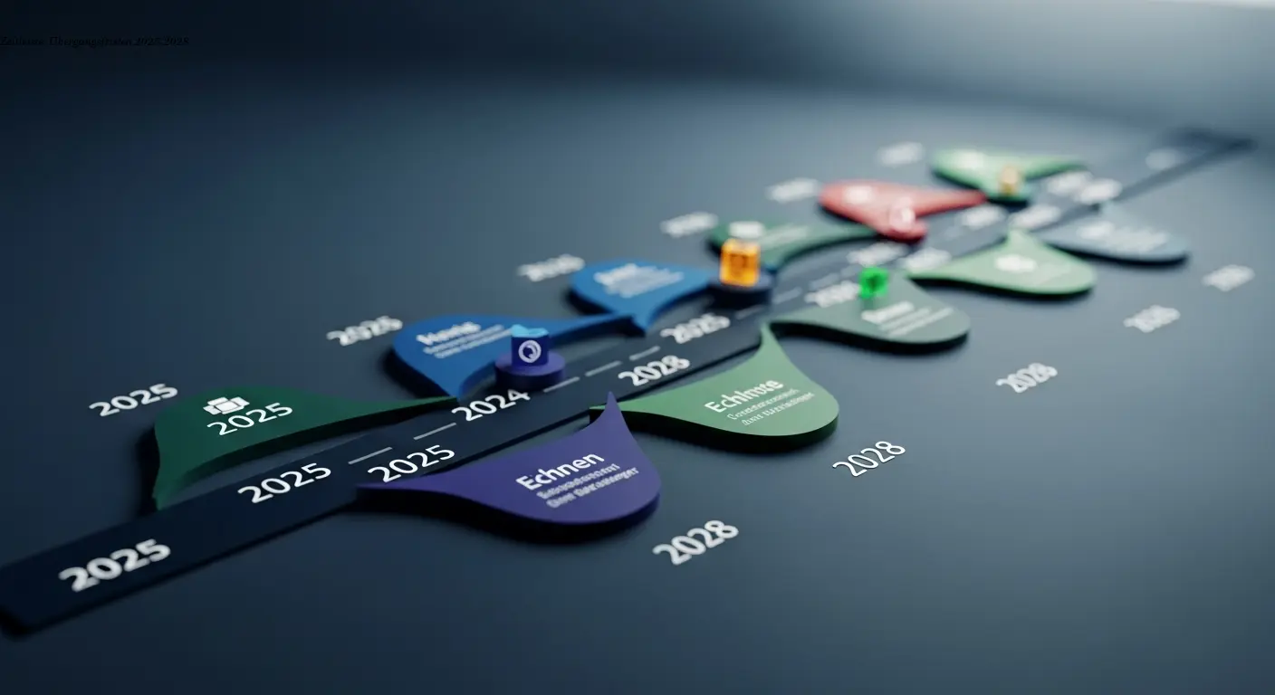 Zeitleiste: Übergangsfristen 2025-2028