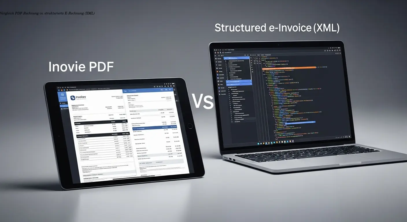Vergleich PDF-Rechnung vs. strukturierte E-Rechnung (XML)