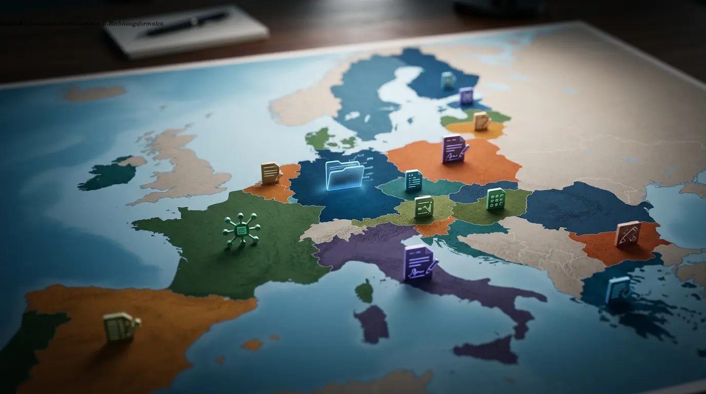 Karte: EU-Länder mit verschiedenen E-Rechnungsformaten
