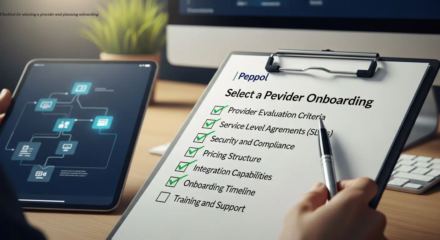 Checklist for selecting a provider and planning onboarding