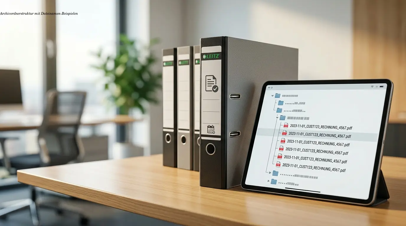 Archivordnerstruktur mit Dateinamen-Beispielen