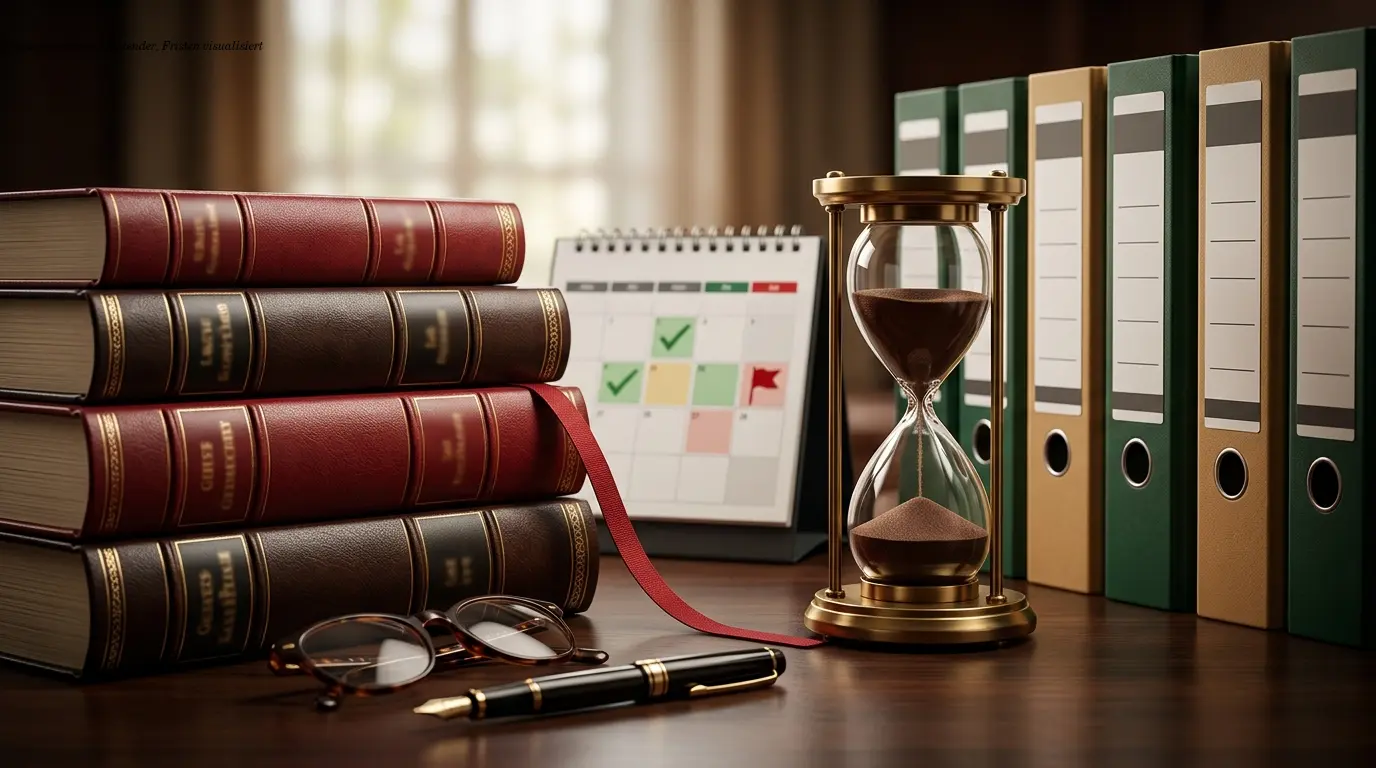 Gesetzesbücher und Kalender, Fristen visualisiert