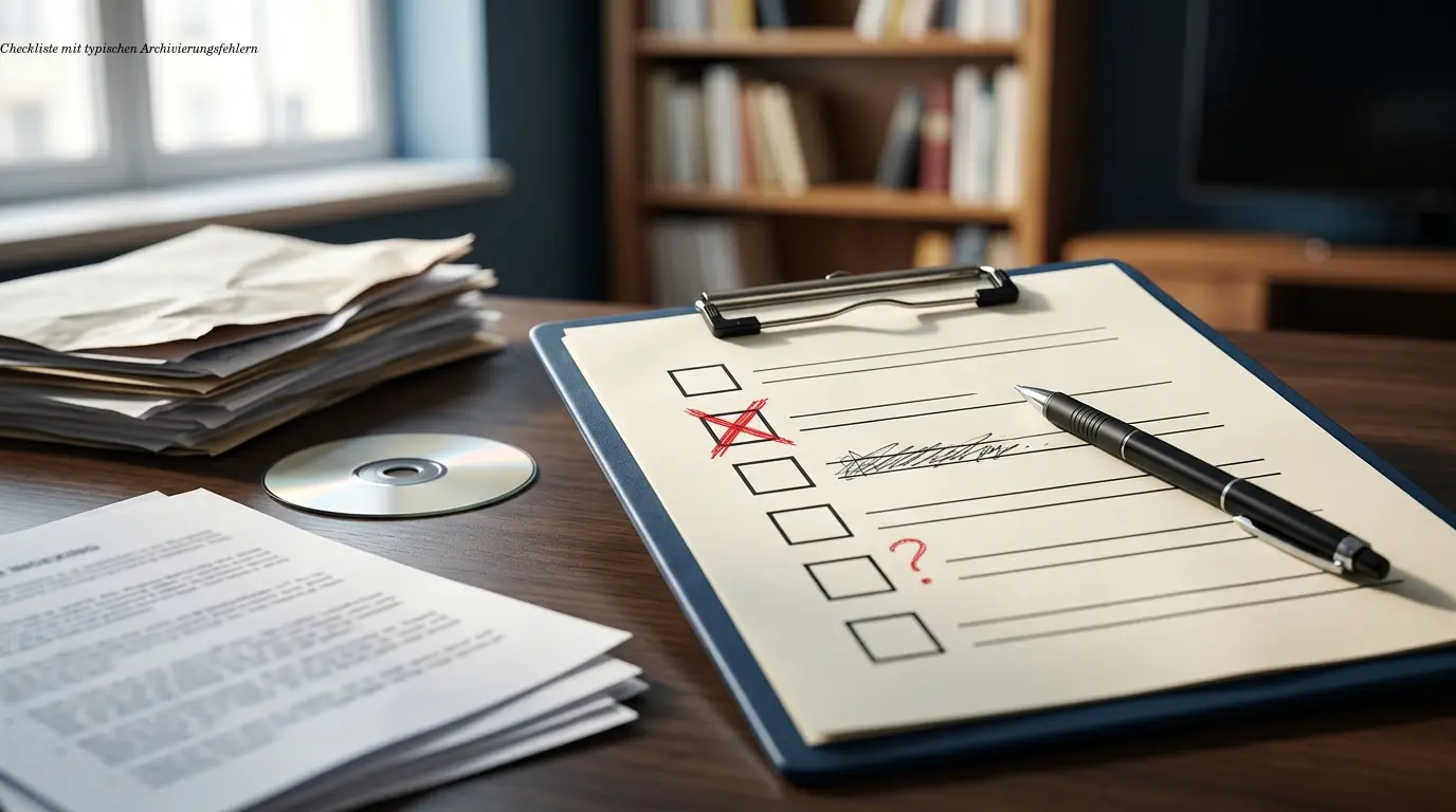 Checkliste mit typischen Archivierungsfehlern