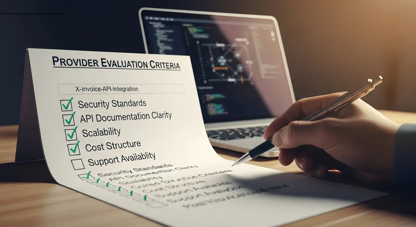 Checklist of provider evaluation criteria