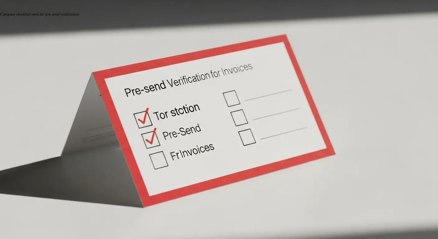 Compact checklist card for pre-send verification